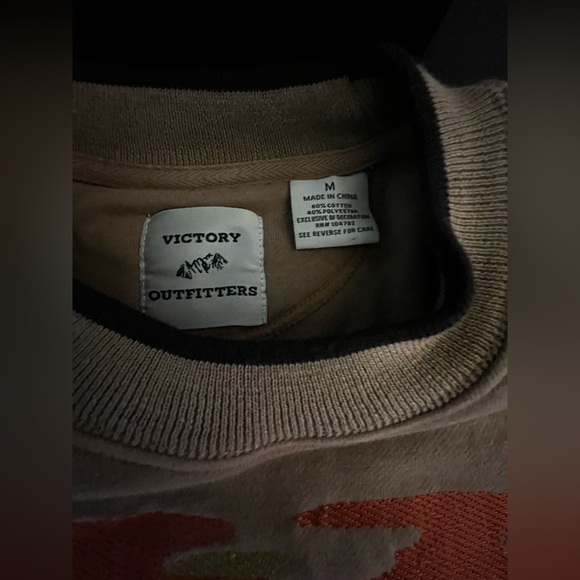 Embroidered crewneck duck hunt Tan Sz M - Picture 4 of 4